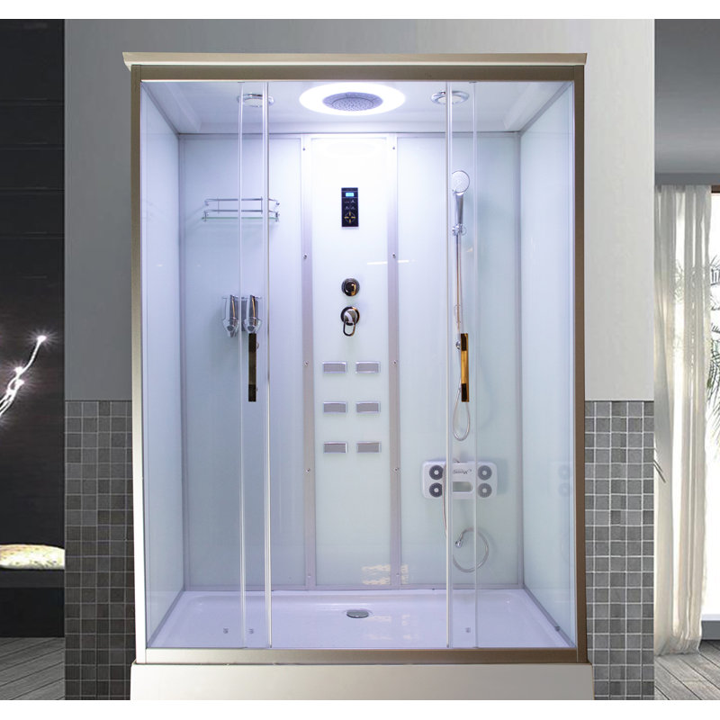 Royal Home Showers 60" W x 88" H Rectangle Sliding Steam Shower